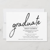 フルフォトモダン卒業写真アナウンスパーティー 招待状 (裏面)