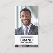 フルフォトロモダンゴのミニマルQRコードホワイト 名刺 (正面)