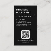 フルフォトロモダンゴQRコーミニマルドブラック 名刺 (裏面)