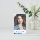 フルフォトンモーダーミニマリストQRコードホワイト 名刺 (スタンド正面)