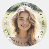 フルフォト卒業差出人住所ラベル ラウンドシール (正面)