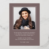 フルフォト卒業発表フォイルカード 箔招待状 (裏面)