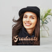 フルフォト卒業発表フォイルカード 箔招待状 (立ち正面)