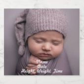 フルフォト誕生アヌーきらめくションワインボトル スパークリングワインラベル (シングルラベル)