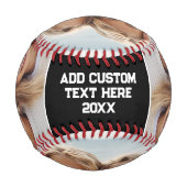 フルフォト – 垂直カスタム文字 野球ボール (正面)