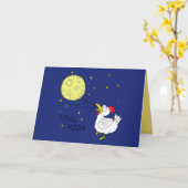 フルフォールムーン – チキンハロウィングリーティングカード カード (黄色い花)