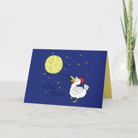 フルフォールムーン – チキンハロウィングリーティングカード カード (正面)