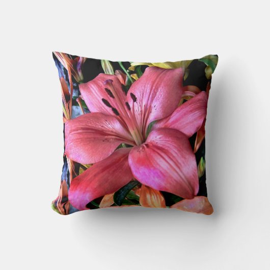 フルフラワーローズピンク クッション (正面)