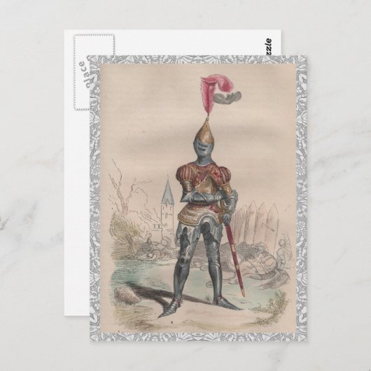 フルフランスのプレートアーマーレースの騎士 ポストカード (正面/裏面)