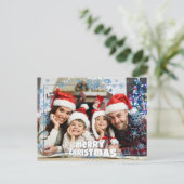 フルフロントフォトスノーウィメリークリスマス ポストカード (スタンド正面)