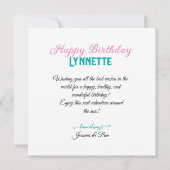 フルフローラをテーマにしたお誕生日ケーキ カード (裏面)