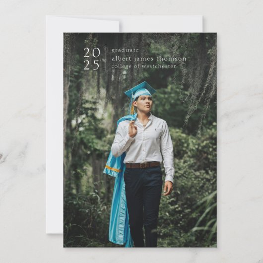 フルブリッモダンドシンプル写真はっきりした年 案内状 (正面)