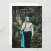 フルブリッモダンドシンプル写真はっきりした年 案内状 (正面/裏面)