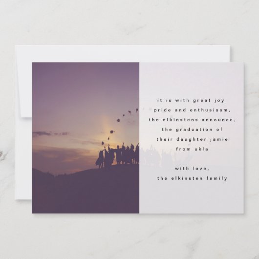 フルブリードはっきりした文字グラーカスタムドテンプレート写真 案内状 (裏面)