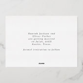 フルブリードは日付をフォイルでスクリプトに保存エレガントする 箔招待状 (裏面)