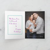 フルブリードエレガントフォトクリスマスグリーティングカード シーズンカード (内部)