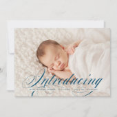 フルブリードエレガントフォト新生児の紹介 案内状 (正面)