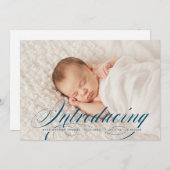 フルブリードエレガントフォト新生児の紹介 案内状 (正面/裏面)