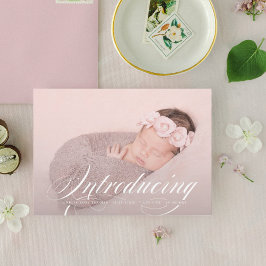 フルブリードエレガントフォト新生児の紹介 案内状