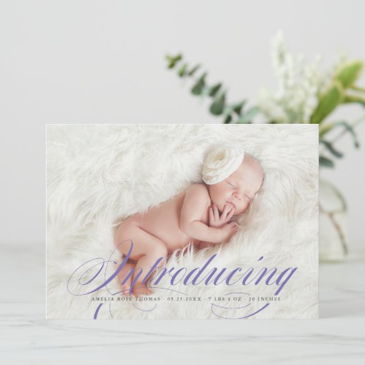 フルブリードエレガントフォト新生児の紹介 案内状 (スタンド正面)