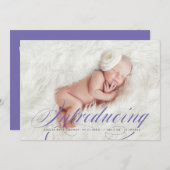 フルブリードエレガントフォト新生児の紹介 案内状 (正面/裏面)