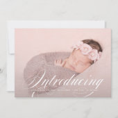 フルブリードエレガントフォト新生児の紹介 案内状 (正面)