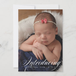 フルブリードエレガントフォト新生児の紹介 案内状