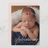 フルブリードエレガントフォト新生児の紹介 案内状 (正面/裏面)