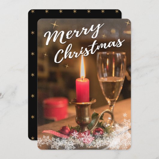 フルブリードクリスマスフォトシーズンのグリーティングカード (正面/裏面)