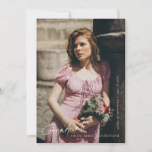 フルブリードスクリプモダントの卒業生のシンプル写真 案内状 (正面)