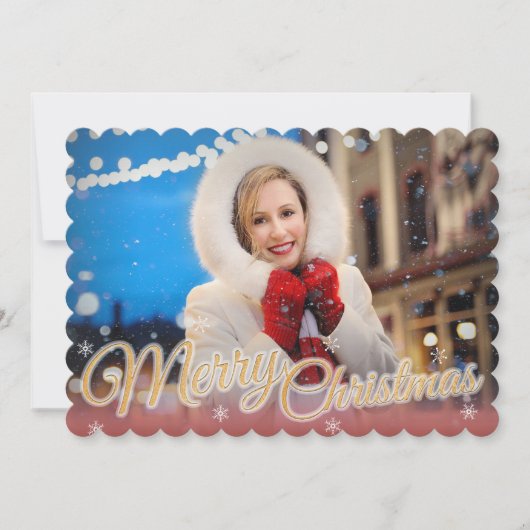 フルブリードフォトクリスマスシーズンのグリーティングカード (正面)
