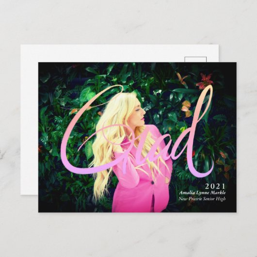 フルブリードフォトネオン2グラッドオーバーレイアナウンス 案内ポストカード (正面/裏面)