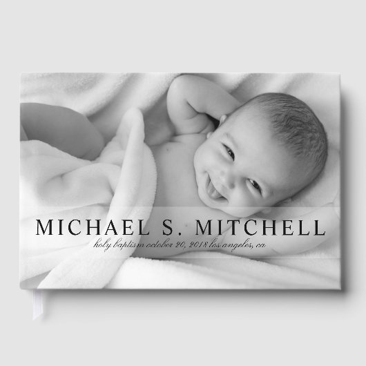 フルブリードフォトベビーバプティスブリスsipと参照 ゲストブック (正面)