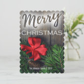 フルブリードフォトメリー独身のクリスマスカード1枚 (スタンド正面)