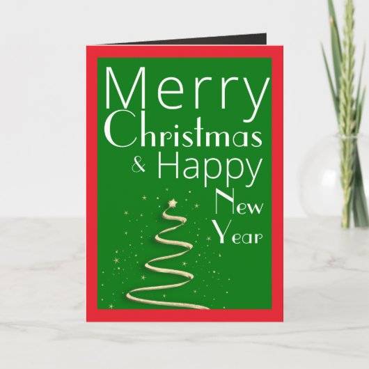 フルブリードフォトメリー独身のクリスマスカード1枚 シーズンカード (正面)