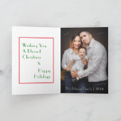 フルブリードフォトメリー独身のクリスマスカード1枚 シーズンカード (内部)