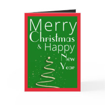 フルブリードフォトメリー独身のクリスマスカード1枚