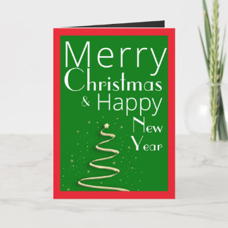 フルブリードフォトメリー独身のクリスマスカード1枚 シーズンカード