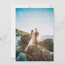 フルブリードフォト結婚したと明るいフォトカード シーズンカード