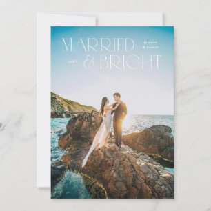 フルブリードフォト結婚したと明るいフォトカード シーズンカード