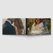 フルブリードフォト結婚のヴィンテージフローラガーランド ゲストブック (全面)