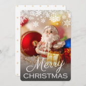 フルブリードメリ独身のスクリスマスフォトカード (正面/裏面)