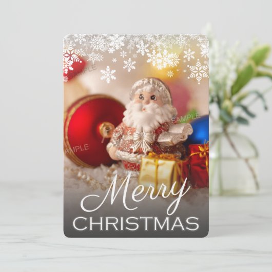 フルブリードメリ独身のスクリスマスフォトカード (スタンド正面)