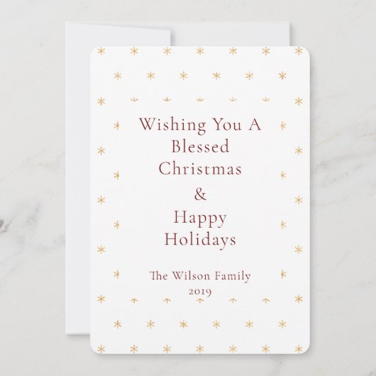 フルブリードメリ独身のスクリスマスフォトカード (裏面)