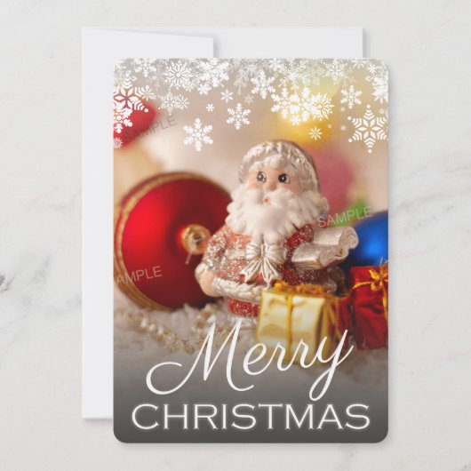 フルブリードメリ独身のスクリスマスフォトカード (正面)