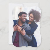 フルブリードモダン婚約写真ウェディングパーティー 招待状 (裏面)