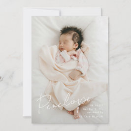 フルブリードモダン書道ベビー名 案内状