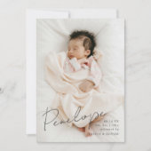 フルブリードモダン書道ベビー名 案内状 (正面)