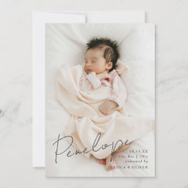 フルブリードモダン書道ベビー名 案内状