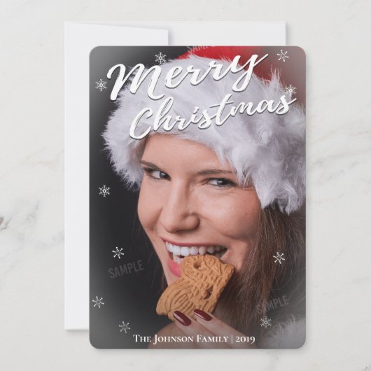 フルブリードワンフォトクリスマスグリーティングカード (正面)